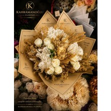 Kahramanoğlu Flowers Altın Başaklar ve Beyaz Zarafet Özel Tasarım Çiçek Buketi