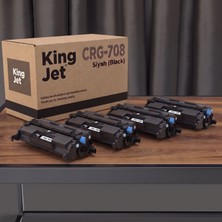 Kingjet Canon Uyumlu CRG-708 Siyah Standart Kapasiteli (4'lü Paket) Çipli Muadil Toner | I-Sensys LBP3300