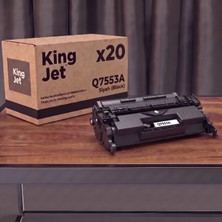 Kingjet Hp Uyumlu 53A Q7553A Siyah Standart Kapasiteli (20'li Paket) Çipli Muadil Toner | Laserjet P2015DN