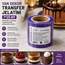 My Bake Dr. Gusto Yan Dekor Transfer Jelatini 7 cm × 25 Metre – Pasta ve Çikolata Dekorasyon Jelatini