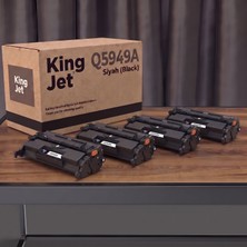 Kingjet Hp Uyumlu 49A Q5949A Siyah Standart Kapasiteli (4'lü Paket) Çipli Muadil Toner | Laserjet 3392