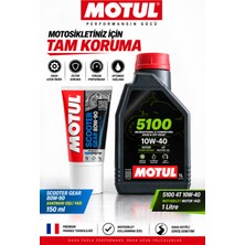 Motul 5100 10W-40 4t 1l + Scooter Gear 80W-90 Motor ve Şanzıman Yağı Seti