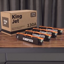 Kingjet Hp Uyumlu 130A 4 Renk Standart Kapasiteli (Takım) Çipli Muadil Toner | M176N