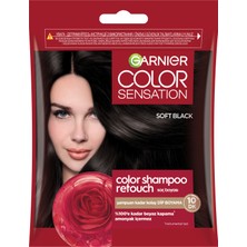 Garnier Color Shampoo Retouch Şampuan Kolaylığında Dip Boyası, Siyah 2.0 40 ml 3 Adet
