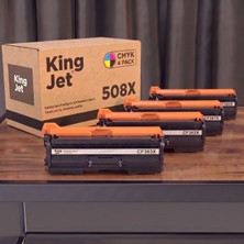 Kingjet Hp Uyumlu (508X) CF360X 4 Renk Yüksek Kapasiteli (Takım) Çipli Muadil Toner