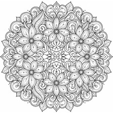 MONT MARTE Colors Of Art Mandala Boyama Seti - Çiçek Figürleri (A4, 160 Gsm, 5 Yaprak)