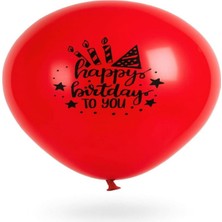 Jojo Balloons 12" Happy Birthday Baskılı Balon 6'lı