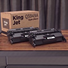 Kingjet Hp Uyumlu 49A Q5949A Siyah Standart Kapasiteli (2'li Paket) Çipli Muadil Toner | Laserjet 1320TN