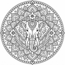 MONT MARTE Colors Of Art Mandala Boyama Seti - Hayvan Figürleri (A4, 160 Gsm, 5 Yaprak)
