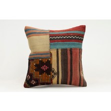 Kilim Wholesale El Yapımı Kilimden Yapılmış Vintage Kırlent Kılıfı, Yün, 40X40 cm