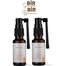 Bioterra Organik Ağız Bakım Spreyi 2'li Set - Bir Sana Bir Bana Propolis, Kekik, Karanfil ve Naneli Ferahlatıcı Sprey 2X20 ml | Propolis Mouth Spray