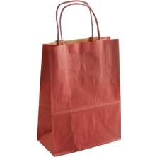 Zero Land Csmo-Tex 8X15X20 cm Kraft Büküm Saplı Kağıt Poşet 1 Adet Bordo
