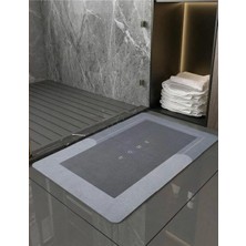 Esmana Living Siyah Su Emici Banyo Paspası Kaymaz Taban Abdest Paspas 60 x 40