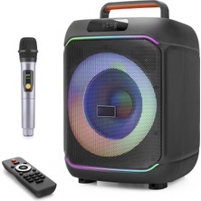 Skygo 8 Inç Rgb Karaoke Mikrofonlu Bluetooth Hoparlör (Fm Radyo, 40W, Kumandalı, Siyah - JBR818)
