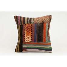 Kilim Wholesale El Yapımı Kilimden Yapılmış Vintage Kırlent Kılıfı, Yün, 40X40 cm