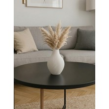 Piyatech Dekoratif Beyaz Vazo - Sarmal Vazo Modern