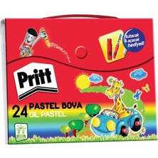 Pritt Çantalı Pastel Boya Setli Ürün 24 Renk 104806 Parlak ve Canlı Renklerle Yumuşak Kullanım