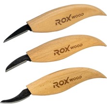 Rox Wood 0376 Ahşap Yontma ve Oyma Bıçağı 3'lü Set