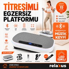 Relaxus Bluetooth LED Işıklı Titreşimli Egzersiz Platformu Kumandalı Ev Fitness Aleti Direnç Lastiği Hediye