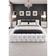 Hmz Velss Modern Chester Tasarım Başlıklı Gri Çift Kişilik Karyola 140 x 200 cm