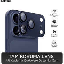 Phixi Phıxı Guard Serisi iPhone 17 Pro Max Tam Kaplama Lens Koruyucu – Ar Kaplama, Lacivert