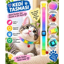 Baron Pet Kedi Tasması Gökkuşağı Degrade Renkli Zilli Ayarlanabilir Boyun Tasması