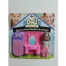 Evim 365 Plastik Eşyalı Esmer Oyuncak Bebek