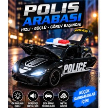 LRS Store Premium 1/32 Metal Çek Bırak Polis Arabası 15 cm Sesli Işıklı Oyuncak Polis Aracı  gr Supra- Lamborghini Sian Fkp 37
