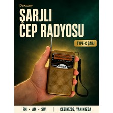 Dexxony Şarjlı Cep Radyosu FM AM SW 3 Bant DSP Çipli Deprem Çantası İçin Küçük El Radyosu