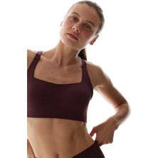 Penti Bordo Stretch360 Orta Destek Çapraz Sırt Detaylı Kaydırmaz Askılı Cross Back Spor Sütyeni