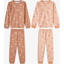Penti Kız Çocuk Sevimli Leopar Pamuklu Uzun Kollu 2'li Pijama Takımı