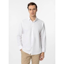 Süvari Beyaz Erkek Regular Fit Desenli Gömlek GM1008400312