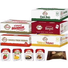 Seyidoğlu Kahvaltılık Mini Paket Seti – Çam Balı, Fındık Kreması, Çilek Reçeli, Kakaolu Helva, Tahin Pekmez