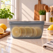 Le Murano Mood 450 ml Hava ve Sıvı Sızdırmaz Kilitli Silikon Saklama Torbası, %100 Platinum Silikon, Bpa Free, Mikrodalga ve Dondurucu Uyumlu, Tekrar Kullanılabilir Gıda Saklama Poşeti, LM0006/24