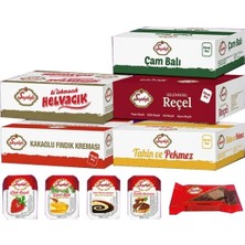 Seyidoğlu Kahvaltılık Mini Paket Seti – Çam Balı, Fındık Kreması, Çilek Reçeli, Tahin Helva, Tahin Pekmez