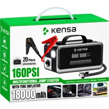 Turtle Kensa Taşınabilir Süpürgeli Akü Takviye Cihazı ve Hava Kompresörü 160 Psı - 18.000MAH