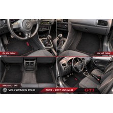 EP Garaj Otomotiv Volkswagen Polo 2009-2017 Uyumlu Siyah Halı Paspas Takımı Kaymaz Taban 4 Parça