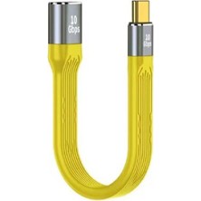 Silabor USB Dişi To Type-C Kablo 10 Gbps USB Type Kablosu 100W Pd Hızlı Şarj Kablosu - Sarı C-3 10 cm