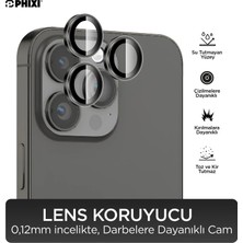Phixi Premium Guard Serisi  – iPhone 13 Pro / Pro Max Uyumlu Black Kamera Lens Koruyucu | Safir Cam, Kırılmaz, Gerçek Görünüm