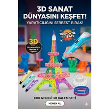 Hace Bazaar 3D Kalem Seti (Mavi) Dijital Göstergeli + 3 Renk Filament Hediyeli Eğitici Yazıcı Abs/pla Uyuml