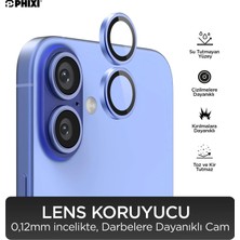 Phixi Premium Guard Serisi  – iPhone 16 / Plus Uyumlu Dark Blue Kamera Lens Koruyucu | Safir Cam, Kırılmaz, Gerçek Görünüm