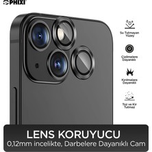 Phixi Premium Guard Serisi  – iPhone 13 Uyumlu Black Kamera Lens Koruyucu | Safir Cam, Kırılmaz, Gerçek Görünüm