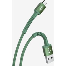LinkTech K551 Safe 2.4A Örgülü Metal Başlı Mikro USB Şarj Kablosu