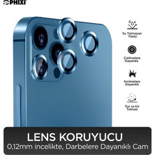Phixi Premium Guard Serisi  – iPhone 14 Pro / Pro Max Uyumlu Space Blue Kamera Lens Koruyucu | Safir Cam, Kırılmaz, Gerçek Görünüm
