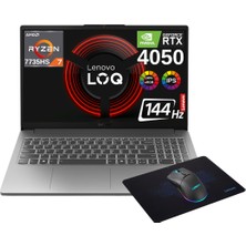 Lenovo Loq Ryzen 7 7735HS 64GB 1TB SSD RTX4050 15.6" 144Hz Fhd WIN11 Taşınabilir Bilgisayar 83S0002YTR - Lenovo Mouse ve Mouse Pad WZ10