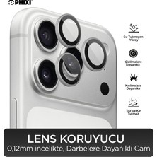 Phixi Premium Guard Serisi – iPhone 17 Pro / Pro Max Uyumlu Silver Kamera Lens Koruyucu | Safir Cam, Kırılmaz, Gerçek Görünüm