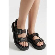 Lucistep Sinna Siyah Tül Sandalet Siyah