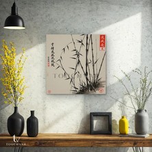 Kare Kanvas Tablo Uzak Doğu Bambu Doğa Tablosu Ev Ofis Duvar Dekoru