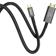 Phixi Force HD14 Type-C To HDMI 4K Görüntü Aktarma Kablosu, 1.8m, Hasır Kablo