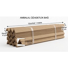 Omeyva Kraft Karton Palet Koli Köşebent - Koli Kenar Köşe Koruyucu - 1 Metre x 4 cm x 3 mm - 30 Adet